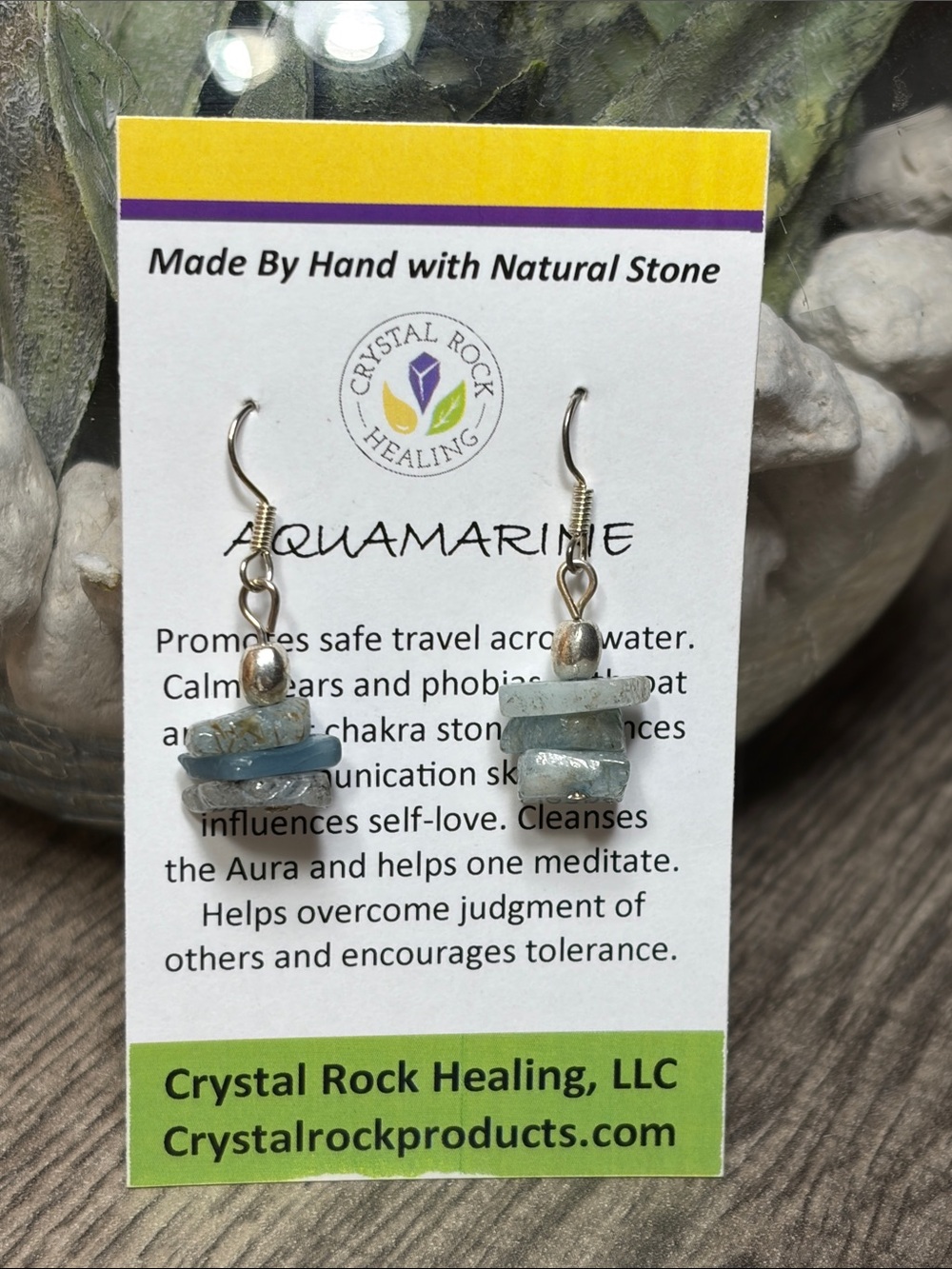 🍍5 for $30🍍Crystal Rock Healing Aquamarine Stack Drop Earrings